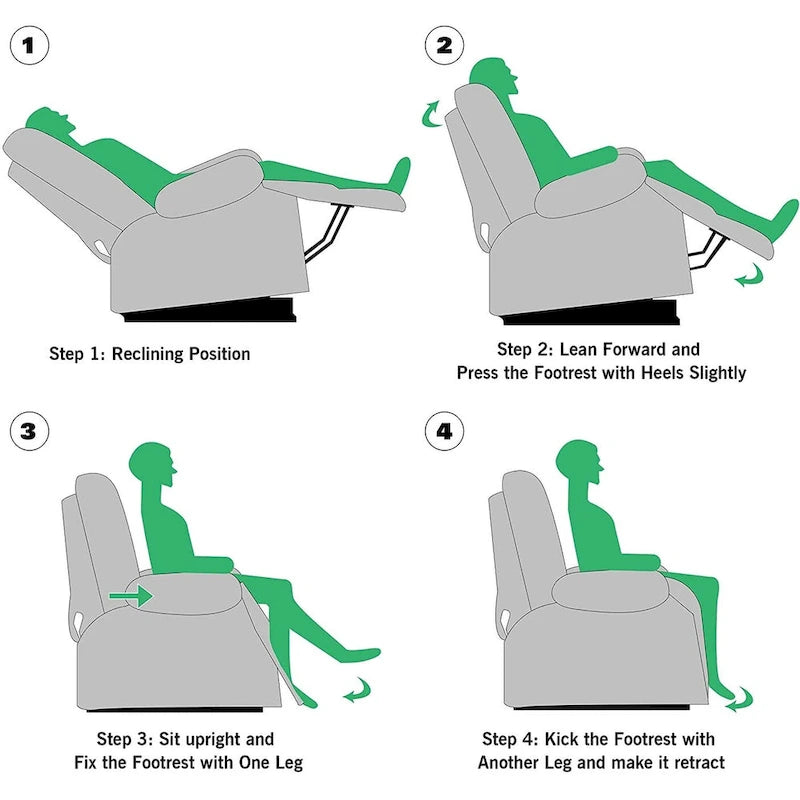 Fauteuil inclinable manuel pivotant à bascule surrembourré