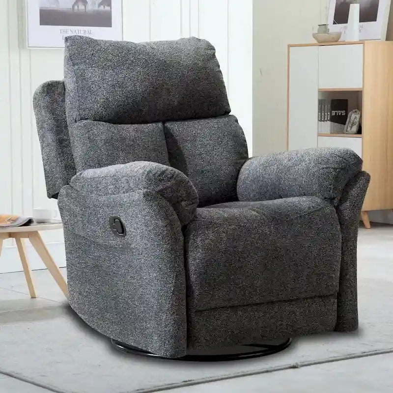Fauteuil inclinable manuel pivotant à bascule surrembourré