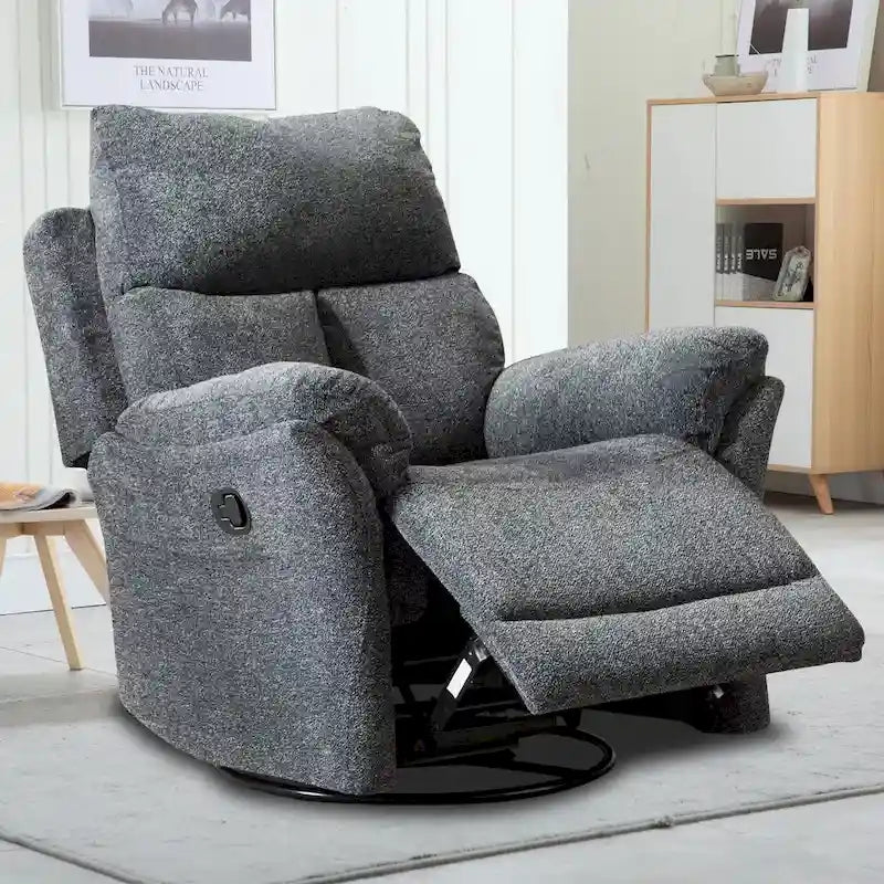 Fauteuil inclinable manuel pivotant à bascule surrembourré