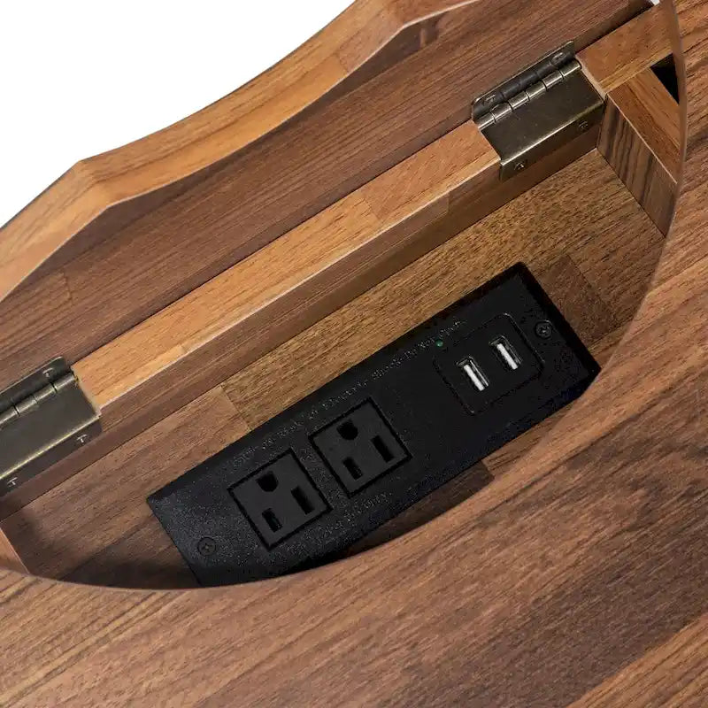 Bureau informatique en métal noir de 59 pouces avec ports USB