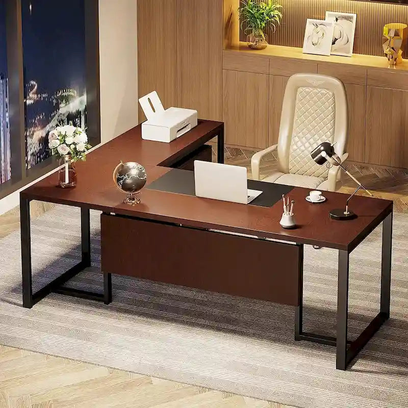 Bureau de direction de 70,8 pouces (avec caisson de rangement)