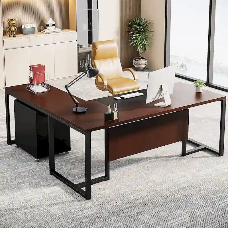Bureau de direction de 70,8 pouces (avec caisson de rangement)