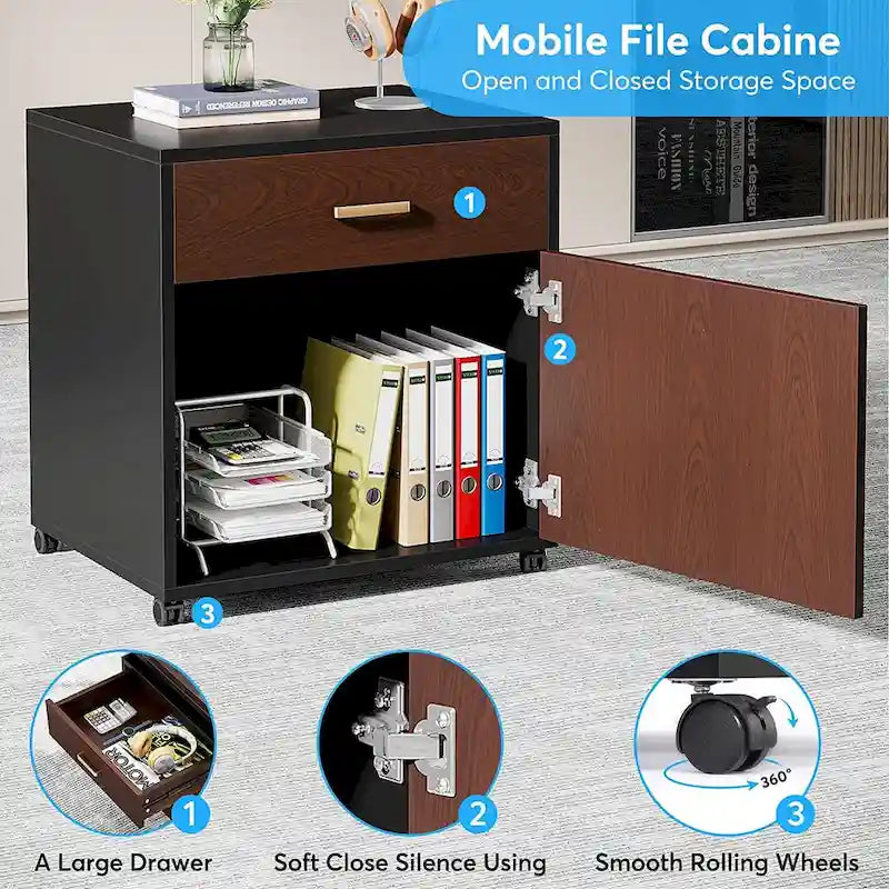 Bureau de direction de 70,8 pouces (avec caisson de rangement)