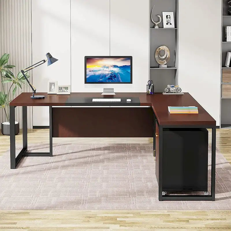 Bureau de direction de 70,8 pouces (avec caisson de rangement)