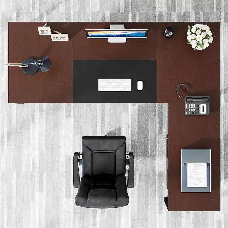 Bureau de direction de 70,8 pouces (avec caisson de rangement)