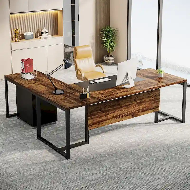 Bureau de direction de 70,8 pouces (avec caisson de rangement)