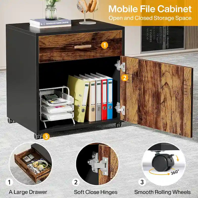 Bureau de direction de 70,8 pouces (avec caisson de rangement)
