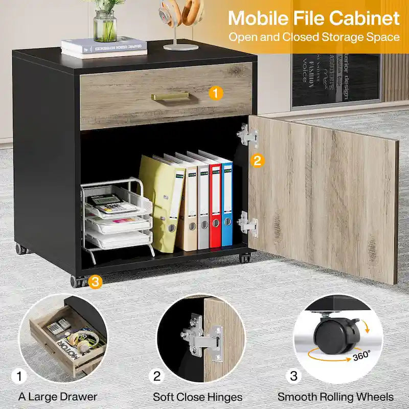 Bureau de direction de 70,8 pouces (avec caisson de rangement)