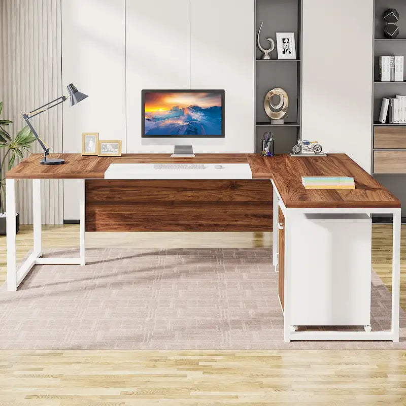 Bureau de direction de 70,8 pouces (avec caisson de rangement)
