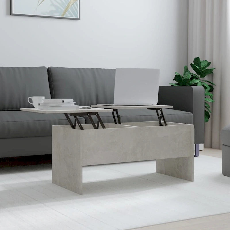 Table basse avec plateau relevable, table d'appoint, bout de canapé en bois d'ingénierie