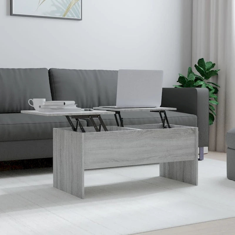 Table basse avec plateau relevable, table d'appoint, bout de canapé en bois d'ingénierie