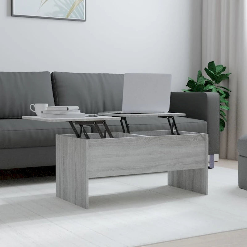 Table basse avec plateau relevable, table d'appoint, bout de canapé en bois d'ingénierie
