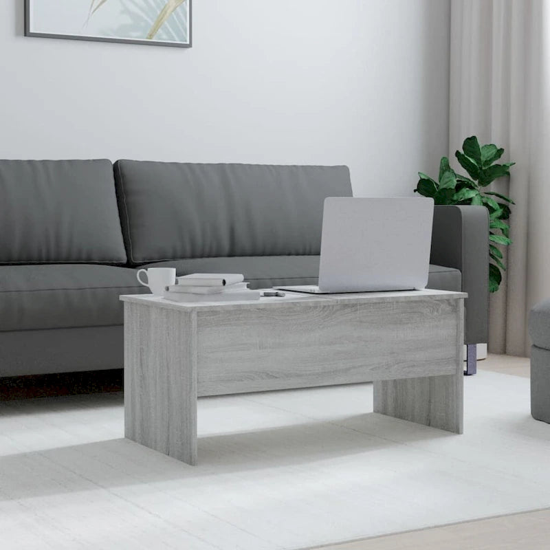 Table basse avec plateau relevable, table d'appoint, bout de canapé en bois d'ingénierie