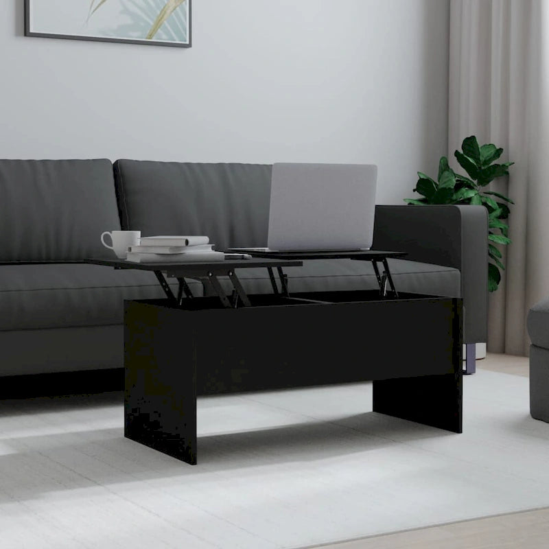 Table basse avec plateau relevable, table d'appoint, bout de canapé en bois d'ingénierie