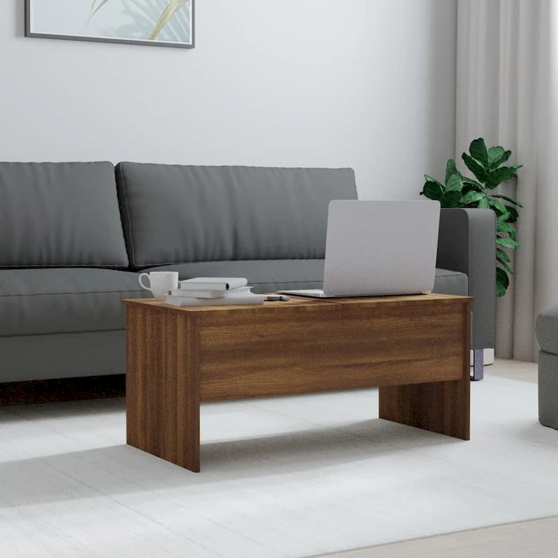 Table basse avec plateau relevable, table d'appoint, bout de canapé en bois d'ingénierie