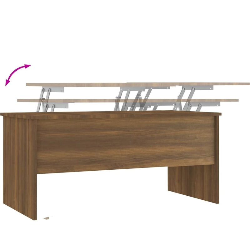 Table basse avec plateau relevable, table d'appoint, bout de canapé en bois d'ingénierie