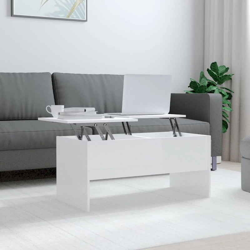 Table basse avec plateau relevable, table d'appoint, bout de canapé en bois d'ingénierie