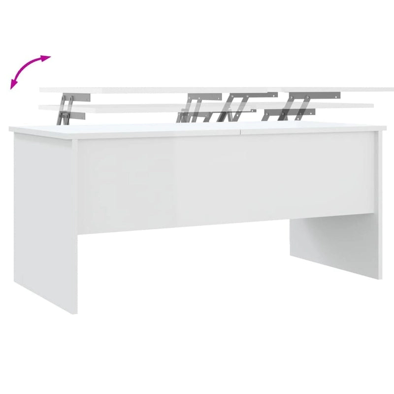 Table basse avec plateau relevable, table d'appoint, bout de canapé en bois d'ingénierie