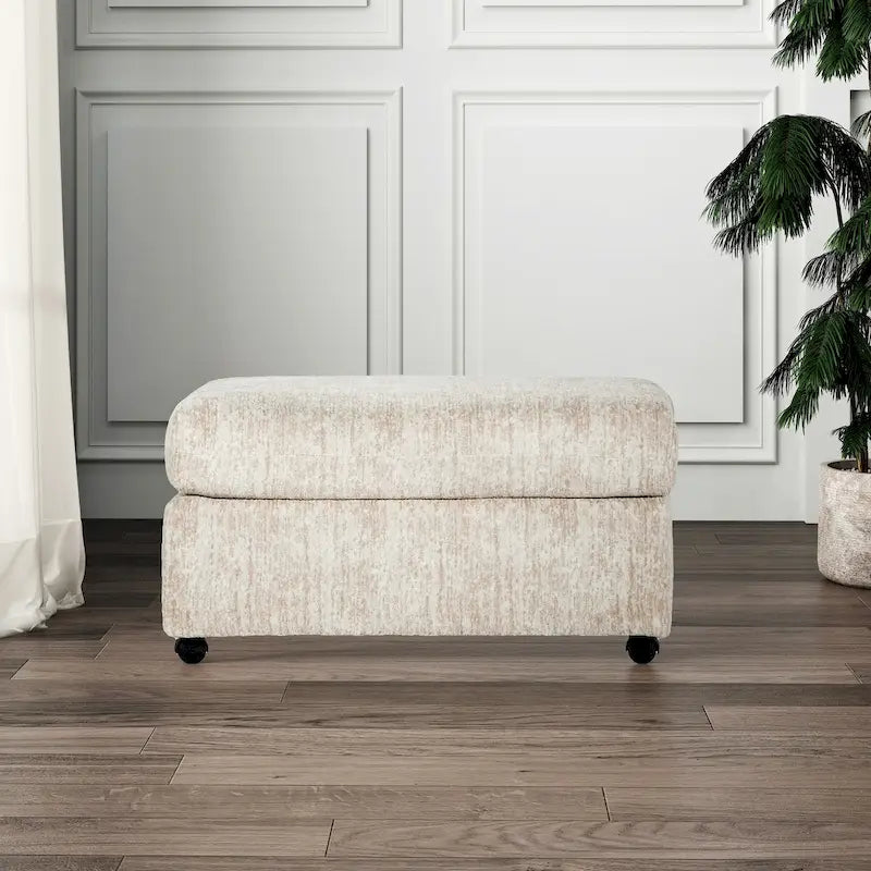 Pouf de salon, couleur parchemin
