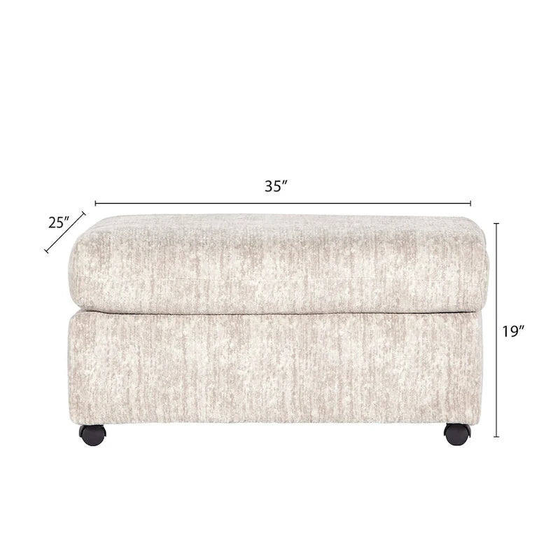 Pouf de salon, couleur parchemin