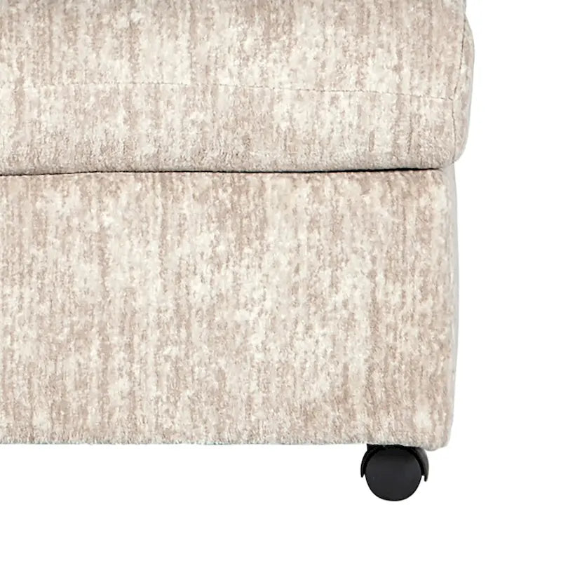 Pouf de salon, couleur parchemin