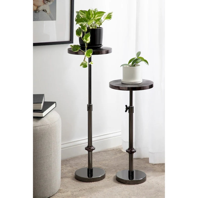 Table en métal et porte-plante