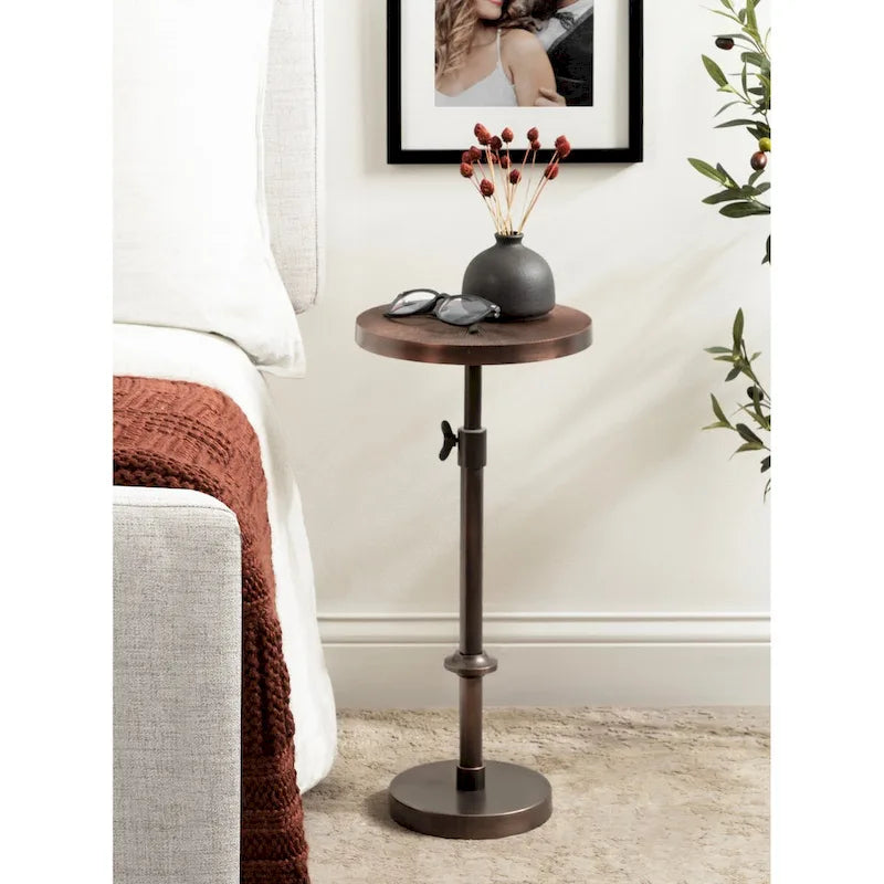 Table en métal et porte-plante