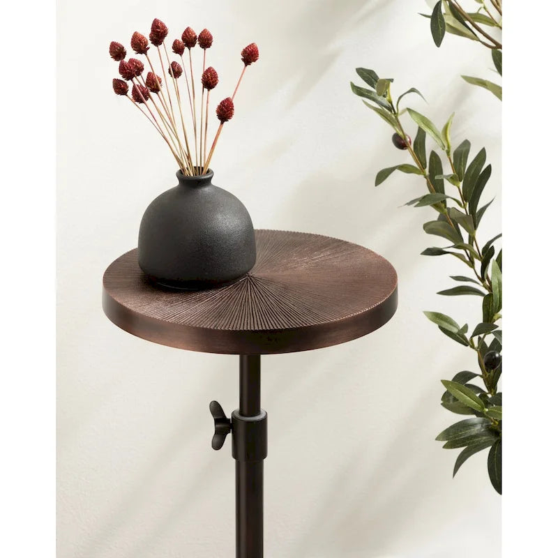 Table en métal et porte-plante