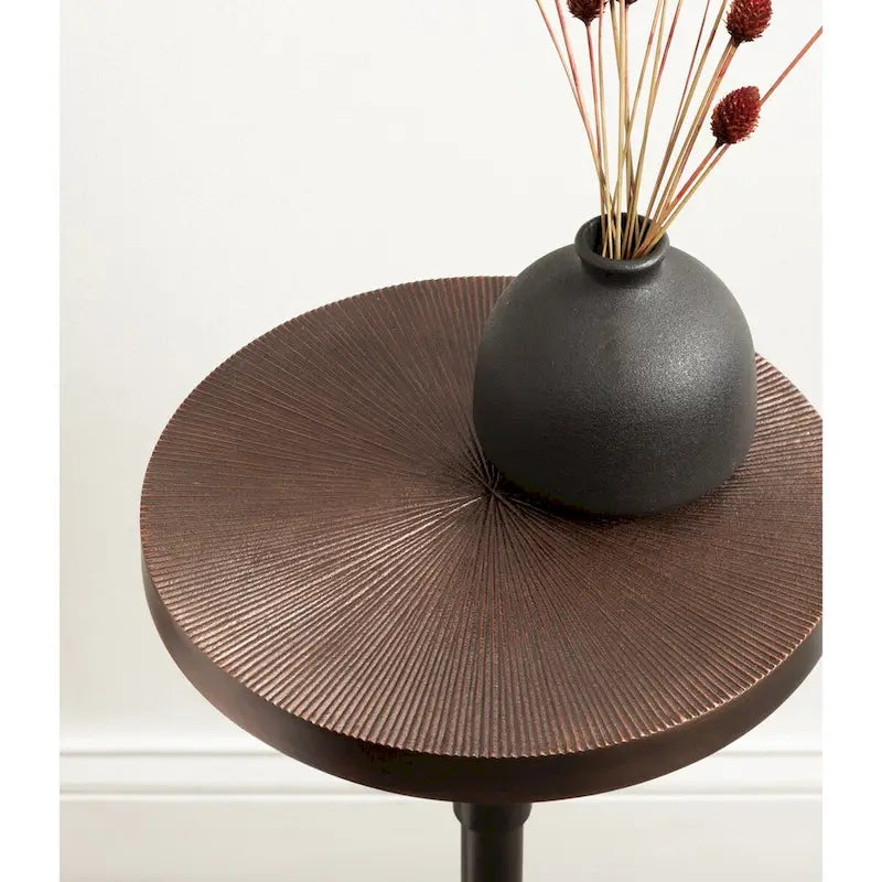 Table en métal et porte-plante
