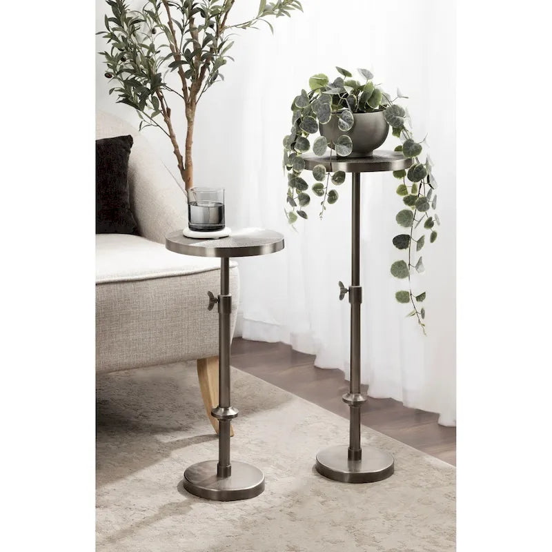 Table en métal et porte-plante