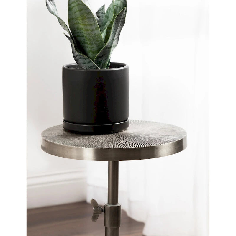 Table en métal et porte-plante