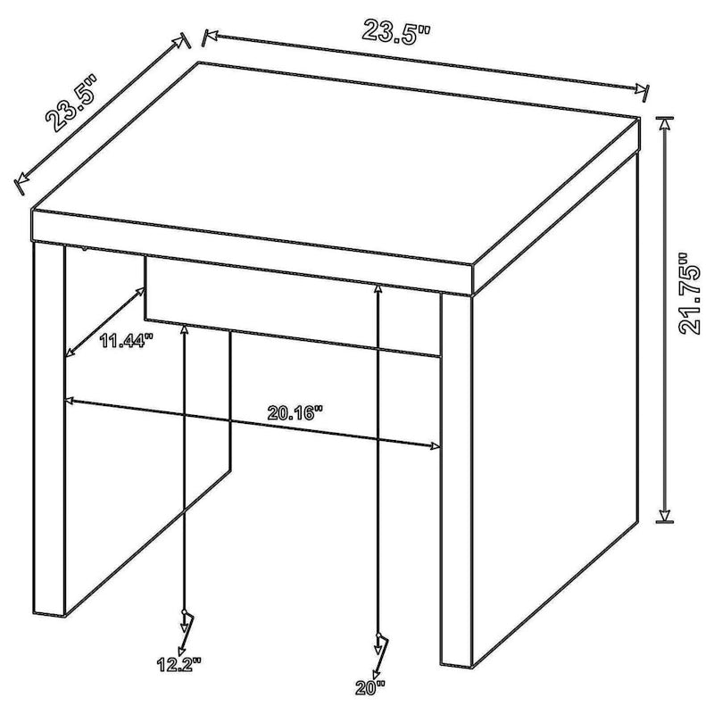 Table de chevet de 24 pouces avec marques de scie brutes