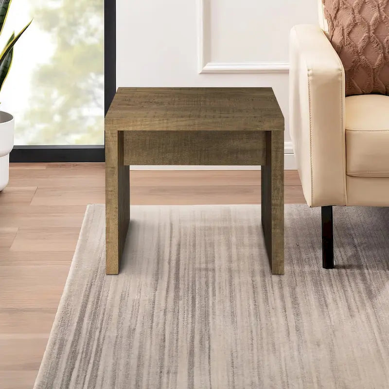 Table de chevet de 24 pouces avec marques de scie brutes