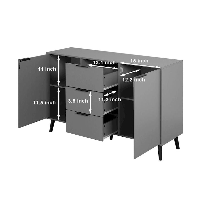 Buffet en bois avec rangement, meuble bar à café