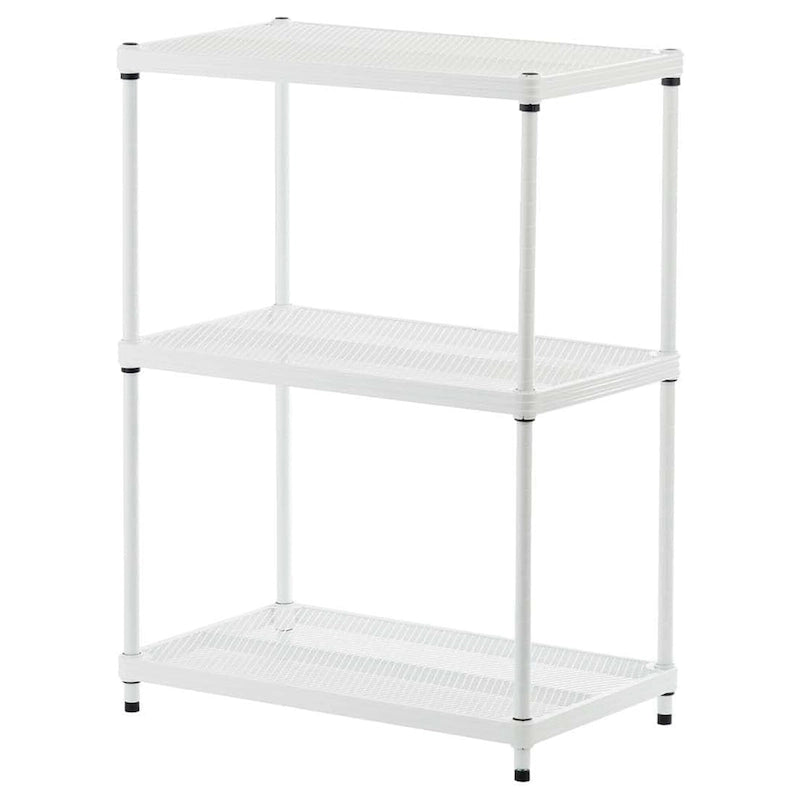 Étagère de rangement métallique à 3 niveaux pleine grandeur, blanche - 12