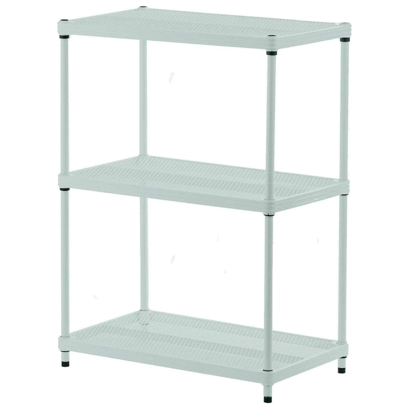 Étagère de rangement métallique à 3 niveaux pleine grandeur, blanche - 12