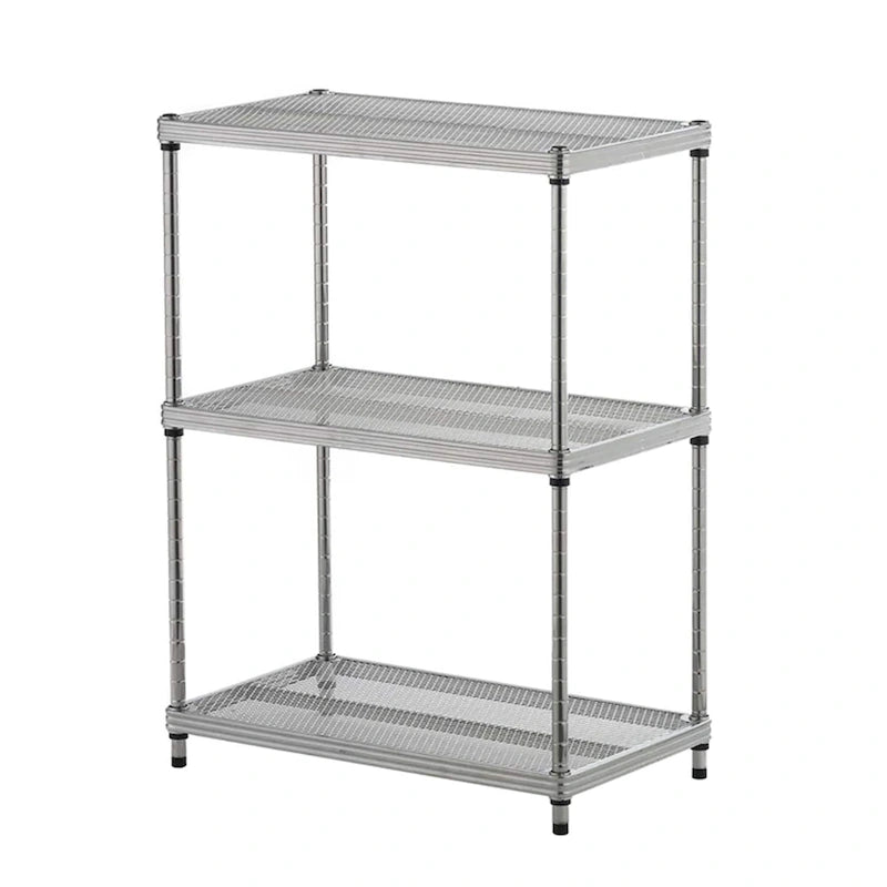 Étagère de rangement métallique à 3 niveaux pleine grandeur, blanche - 12