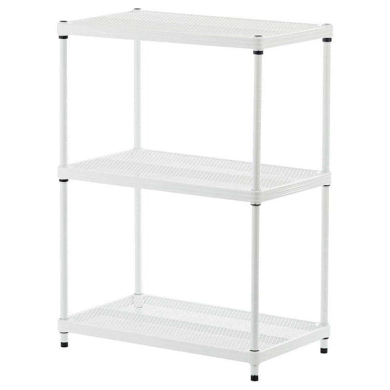 Étagère de rangement métallique à 3 niveaux pleine grandeur, blanche - 12