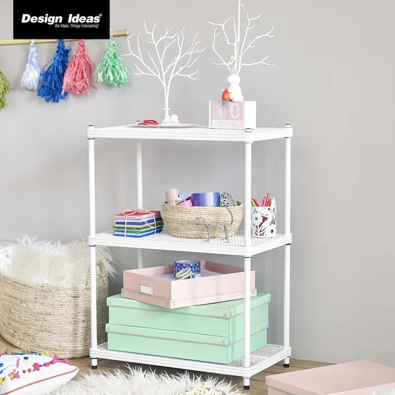 Étagère de rangement métallique à 3 niveaux pleine grandeur, blanche - 12