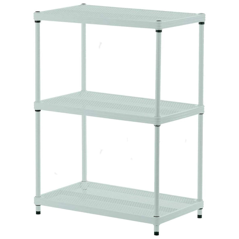Étagère de rangement métallique à 3 niveaux pleine grandeur, blanche - 12