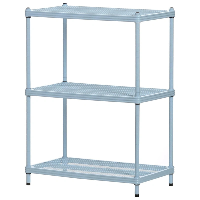Étagère de rangement métallique à 3 niveaux pleine grandeur, blanche - 12