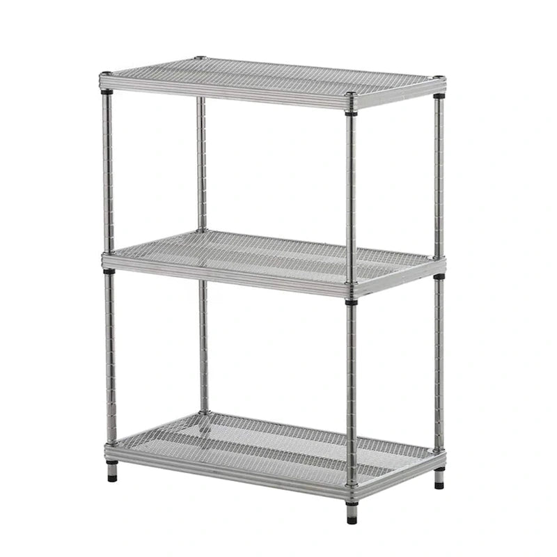 Étagère de rangement métallique à 3 niveaux pleine grandeur, blanche - 12