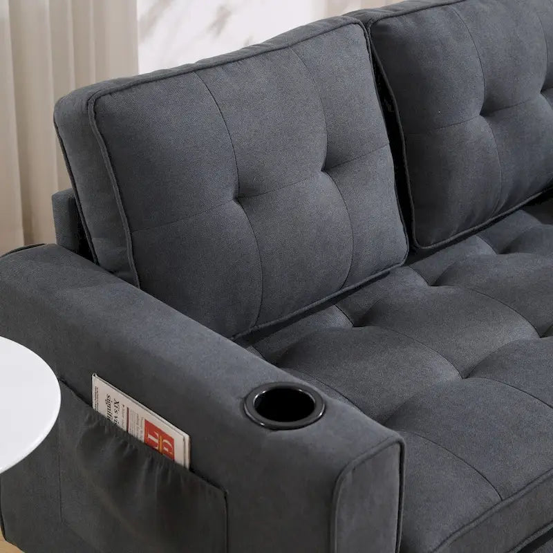 Canapé-futon rembourré avec lit gigogne
