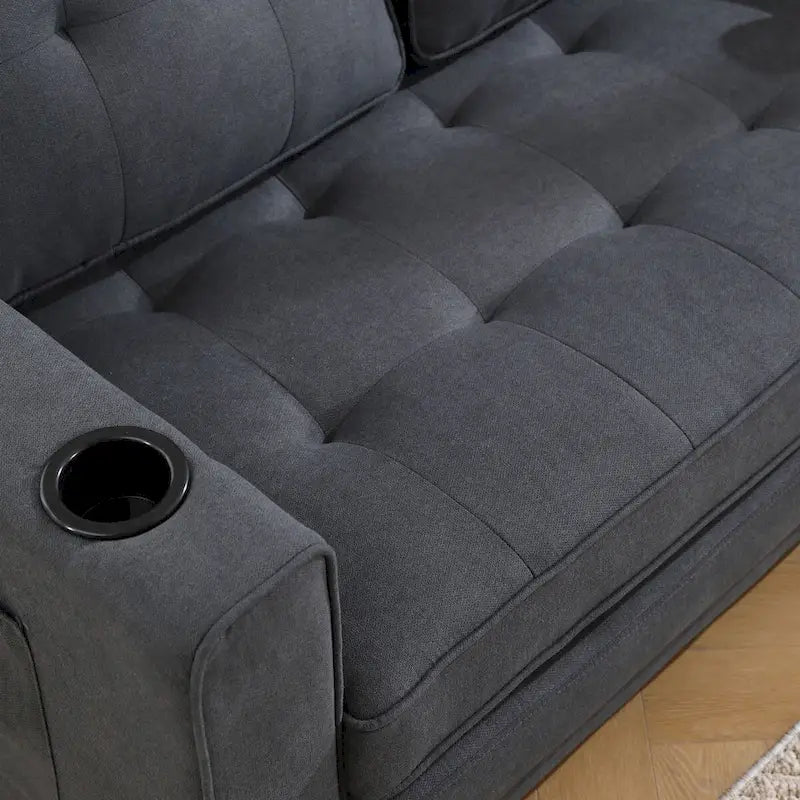 Canapé-futon rembourré avec lit gigogne
