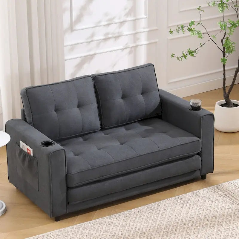 Canapé-futon rembourré avec lit gigogne