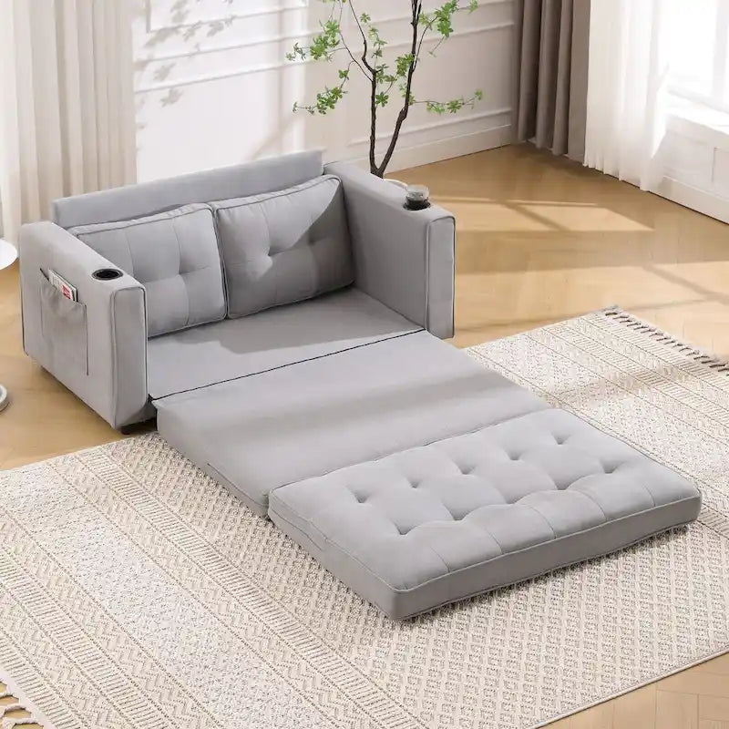 Canapé-futon rembourré avec lit gigogne