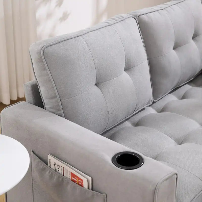 Canapé-futon rembourré avec lit gigogne