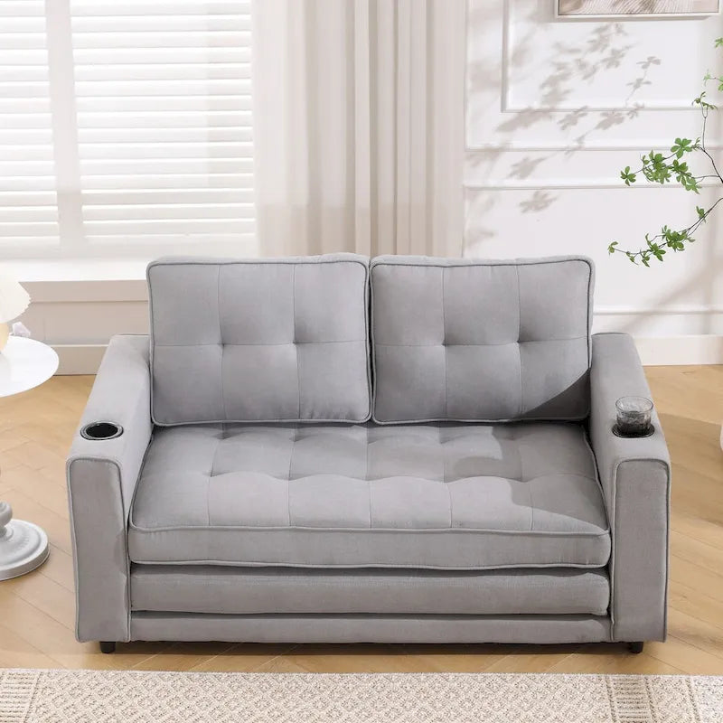Canapé-futon rembourré avec lit gigogne