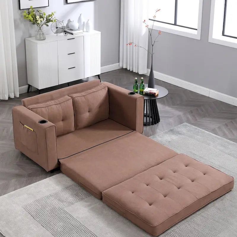 Canapé-futon rembourré avec lit gigogne