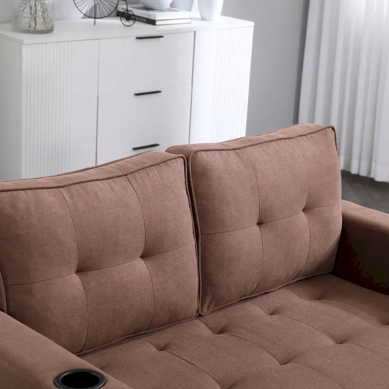 Canapé-futon rembourré avec lit gigogne
